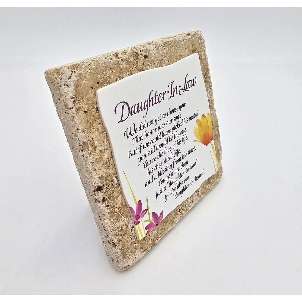 Daughter In Law Bride Wedding Anniversary Gift Stone Plaque Easel Free Standing